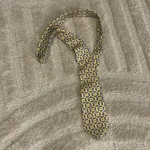 Talbots kids vintage yellow blue bear boys silk tie